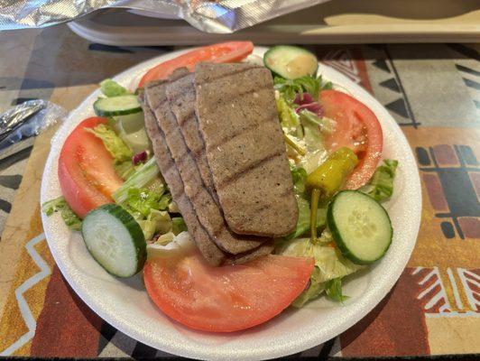 Greek Salad with Gyro meat.