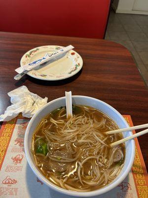 Rare Steak and meatball pho