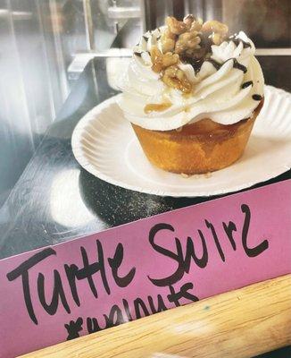 Turtle Swirl Cupcake with Walnuts