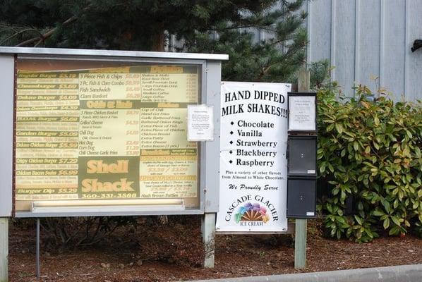 Drive Thru menu.  Same as inside, except the Taco Bar is only available inside)