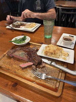 Hubby enjoying chimichuri steak