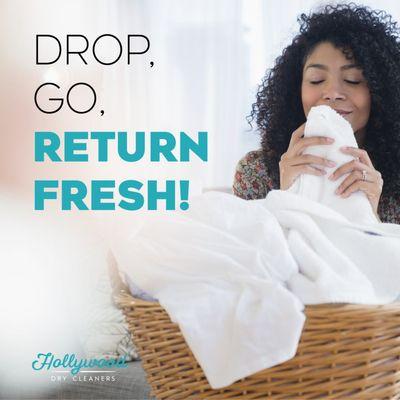 Drop, Go, Return Fresh!
Quick and easy laundry care for perfectly fresh results at Hollywood Dry Cleaners.