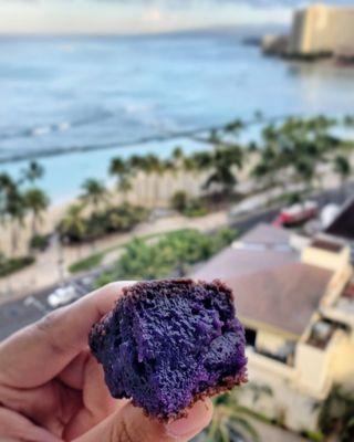 Ube butter mochi  picture a brownie but SO MUCH BETTER!