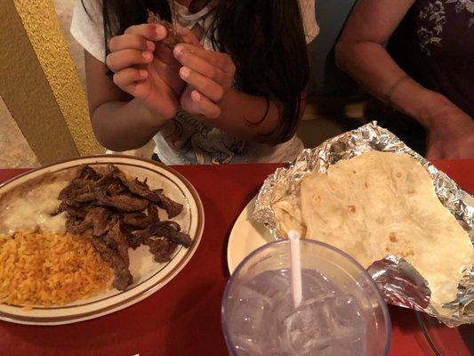 Kids fajitas, a first for me.  Granddaughter loved them