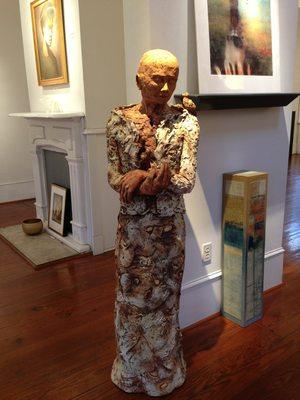 Lisa "Tinka" Jordy, stoneware sculpture entitled "Sanctuary",  60 inches tall