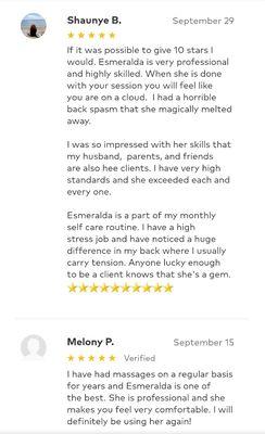 Thumbtack reviews from my clients