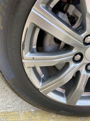 Drivers side front wheel damage to 2020 Cadillac