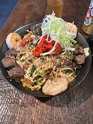 Beef and Shrimp Yakisoba Noodles