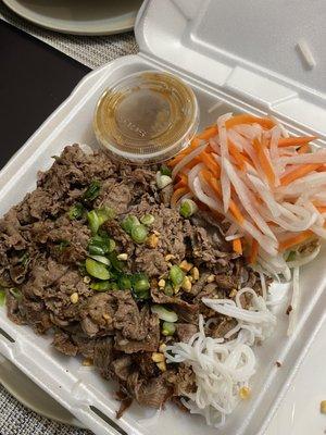 24. Grilled Beef on Vermicelli Noodles peanut sauce instead of fish sauce