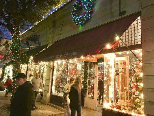 The Christmas Shoppe exterior in December 2022