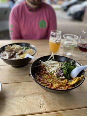 Khao soi (sooo good and very very filling) and jiro ramen - he loved it