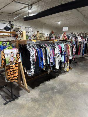 Gently used clothing in our resale shop