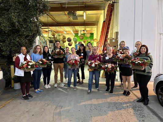 Look at all the wonderful flower arrangements we made!