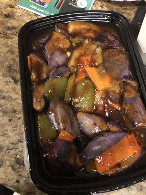 Eggplant in garlic sauce