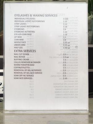 Services and prices July 2021