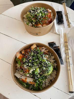 Spicy ponzu, brown rice, chicken poke bowl