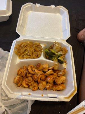 Chicken and shrimp hibachi.