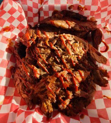 Pulled Pork and Brisket.  (Part of meal - 2 meats and three sides)