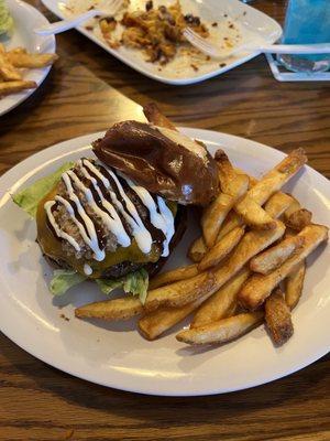 Tully pub burger. Whisky glaze was yummy