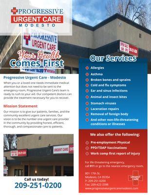 Your Health Comes First in Progressive Urgent Care Modesto