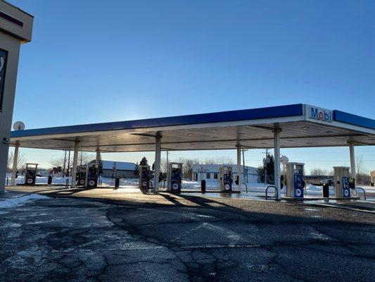 Gas pumps at Lakes 1 Stop in Lino Lakes, MN.