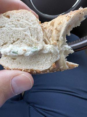 Bagel with cream cheese