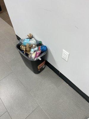 All trash cans were full.