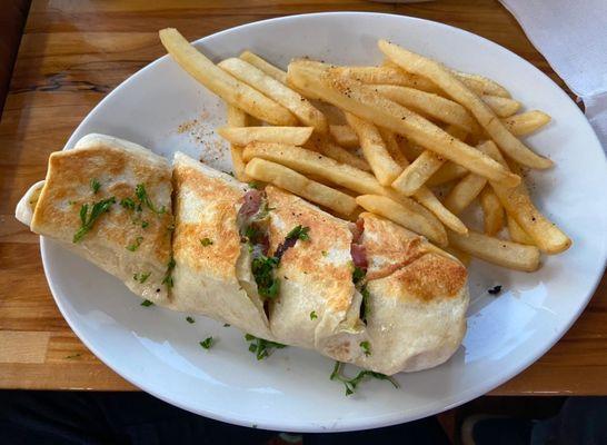 Chicken Shawarma Sandwich with Fries