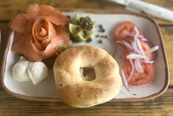 Bagel & Lox - check out the flowered lox! So pretty!!!