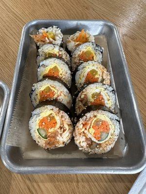 Kimchi and cheese kimbap