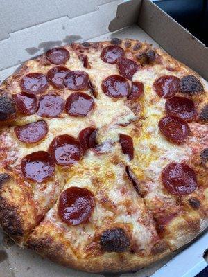 Pepperoni and cheese pizza