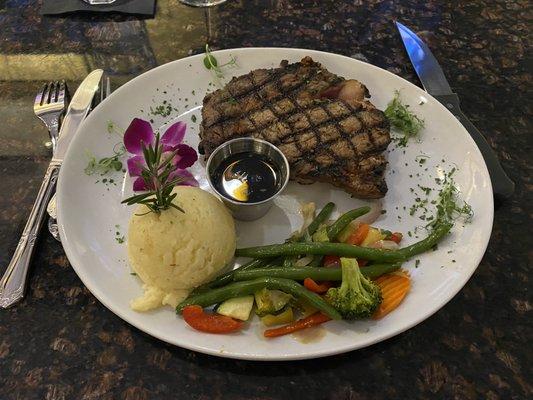 16-18 oz center cut angus ribeye.