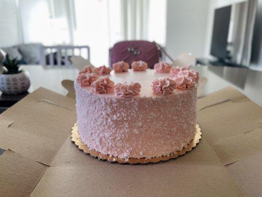 Pink champagne cake my bday got me for Mother's Day