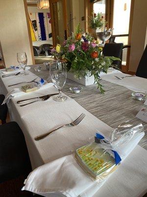 Wildflower themed centerpiece