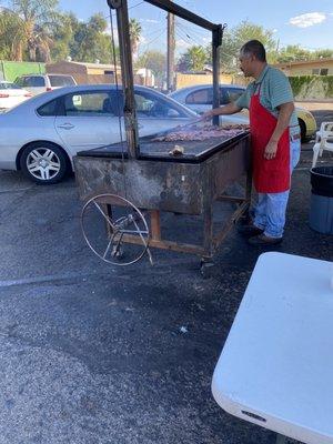 Cooking up chicken and beef orders