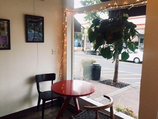 Front room seating with great view of Main Street Chatham