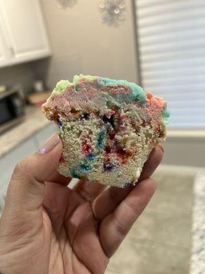 Fruity pebbles cupcake