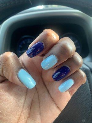 Gel manicure on natural nails