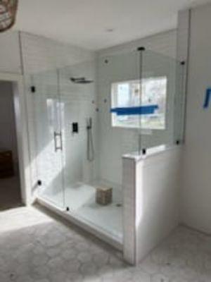 Coverted old shower and garden tub to new full-length shower. Beautiful!