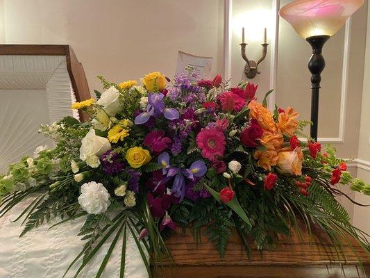 Beautiful casket arrangement