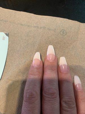 How crooked nails are and how low line is