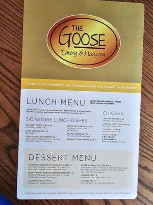 Lunch & Dessert Menu