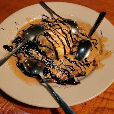 Peanut butter, chocolate, churro, and ice cream. Oh my.