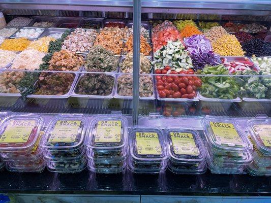 Bar area, food, salads