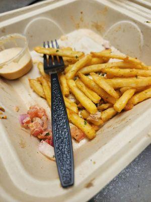 Thin Cut Fries with Extra Sauce Cups from The Gyro Combo Meal