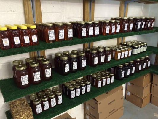 Locally-made honey, including 3 varieties of raw honey