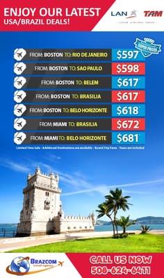 Cheap flights to belo Horizonte,rio de Janeiro,Sao paulo and much more.
                                                     ...