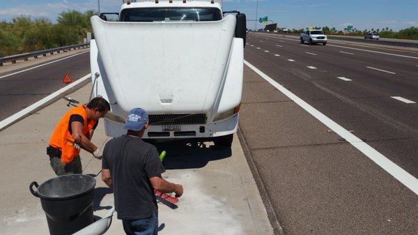 Roadside Service provided for our Truck drivers by our Mobile Diesel Mechanic.