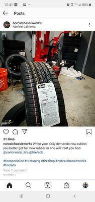 Boasting on their Instagram page with our tires, oh our cheap tires.