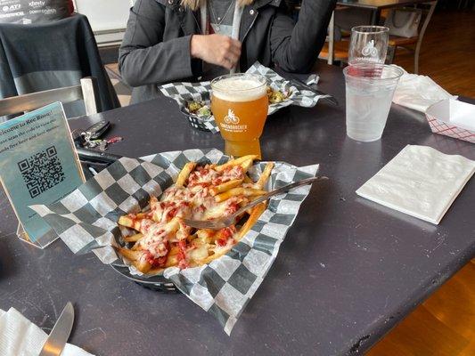 Pizza Fries and the unfiltered IPA